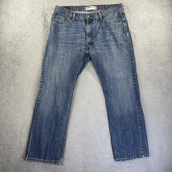Levis 505 Jeans Mens 38x30‎ Blue Denim Pants Regular Straight American Y2K Retro - Picture 1 of 12
